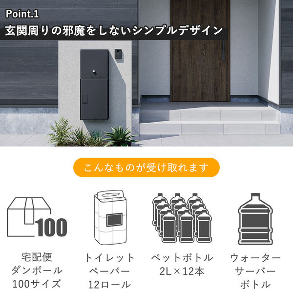 軒先渡し】ナスタ 宅配ボックスL 壁埋込 プッシュボタン錠 KS