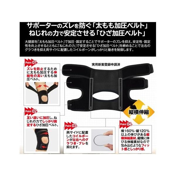 アズワン 中山式ひざ用関節サポーター MーLサイズ 65-9622-46 1個（直送品） - アスクル