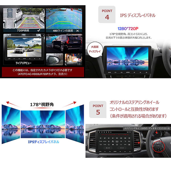 ATOTO S8 車載カーナビ S8G2113LT 10.1インチ 後付け カーオーディオ 1台（直送品） - アスクル