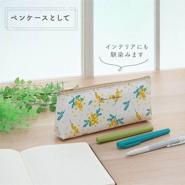 セキセイ ペンケース<花と植物柄>ミックスフラワーパープル FP