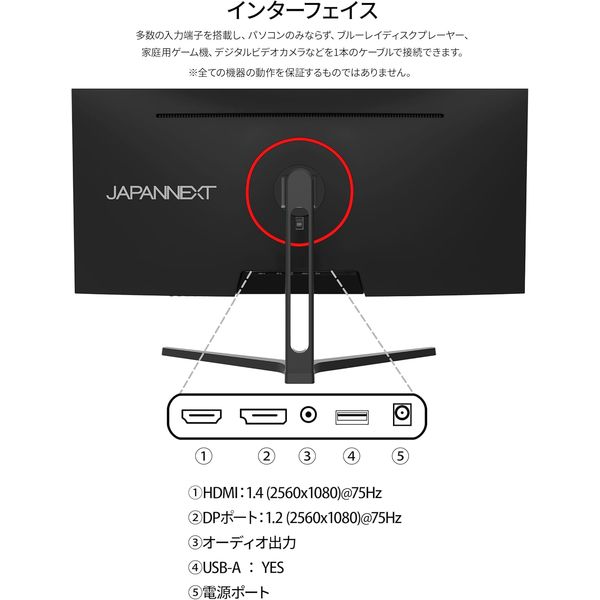 ジャパンネクスト 29インチ ウルトラワイド液晶ディスプレイ(2560x1080