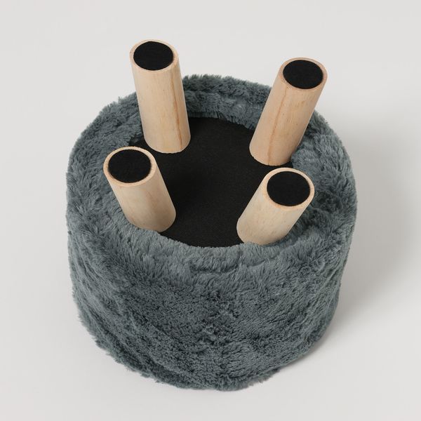 ファブリックスツール（ファー） グレー LAKOLE/ラコレ - アスクル