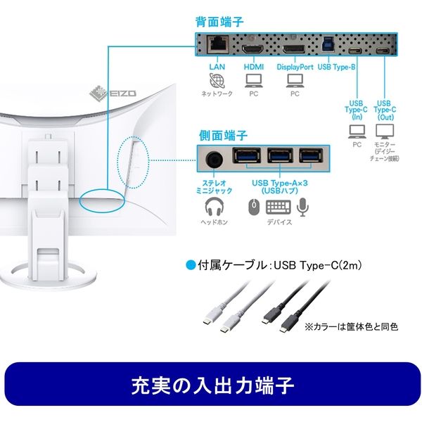EIZO <FlexScan>27インチカラー液晶モニター EV2795-WT 1台 - アスクル