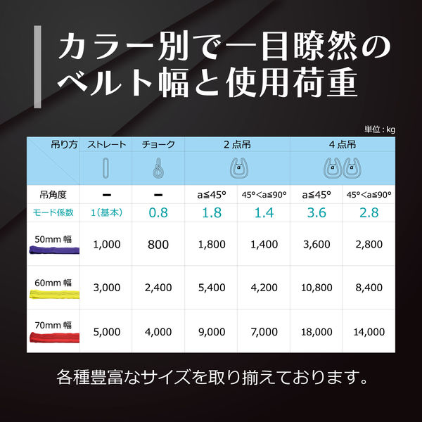 フリーク ラウンドスリングN型 使用荷重5000kg 幅70mm 長さ5m フリーク ラウンドスリングN型 使用荷重5000kg 幅70mm 長さ5m