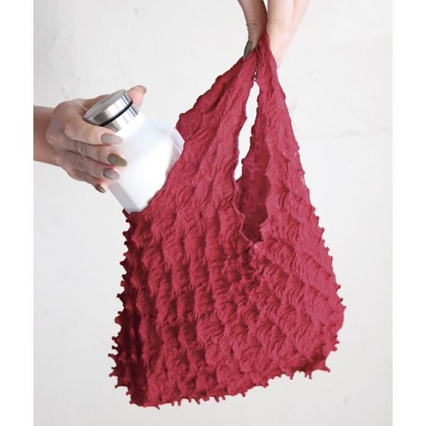 スパイス cucuri 有松絞り ストレッチトートバッグ ワインレッド