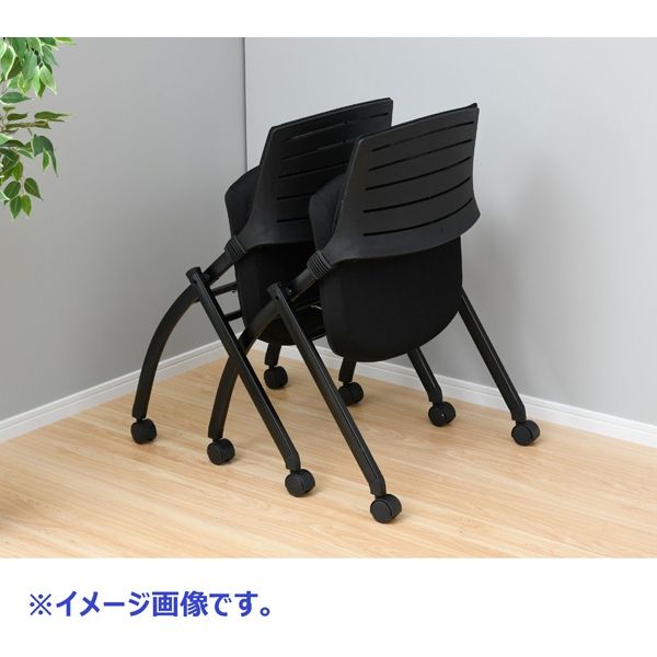 ネスティングチェア キャスター付 ブラック CNC-88(BK) 1脚 ネスティングチェア キャスター付 ブラック CNC-88(BK) 1脚