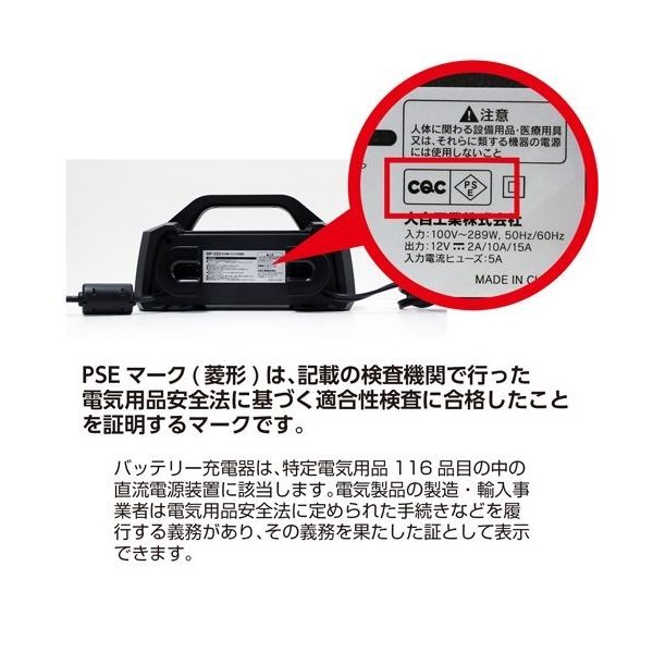 エスコ AC100V/4ー140Ah 自動パルス充電器 EA815YA-43 1台（直送品