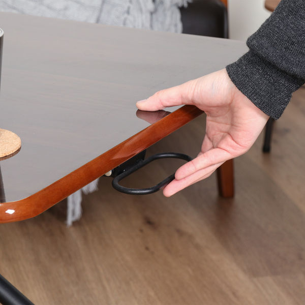 不二貿易　ガス式　昇降式テーブル　天然木 不二貿易 ガス昇降式テーブル 幅900×奥行600×高さ700mm ブラウン 74710