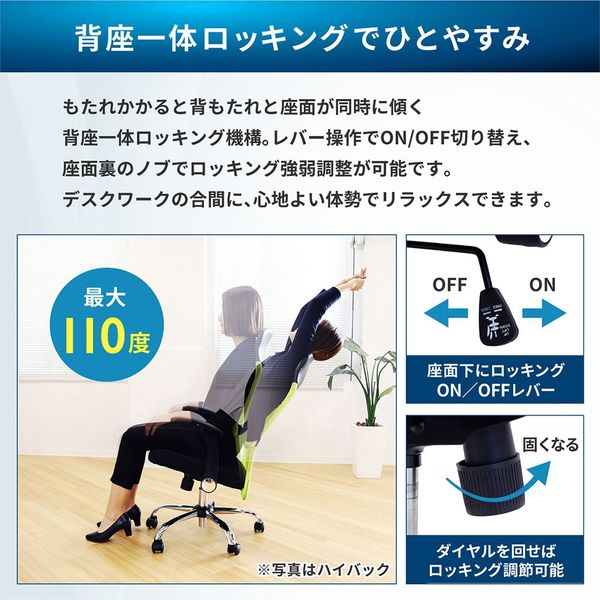 Netforce ネットフォース S-shape オフィスチェア ハイバック 固定肘