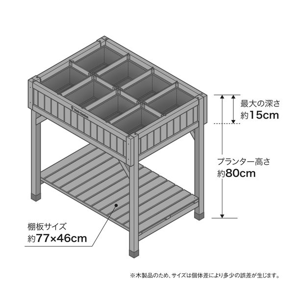 タカショー レイズドベッド ハーブプランター グレイウォッシュ WK-07FG 1台（直送品）