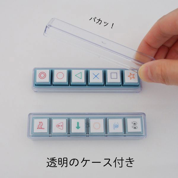 こどものかお ボタン式スタンプ ポチッとPick! 乗り物柄 1802
