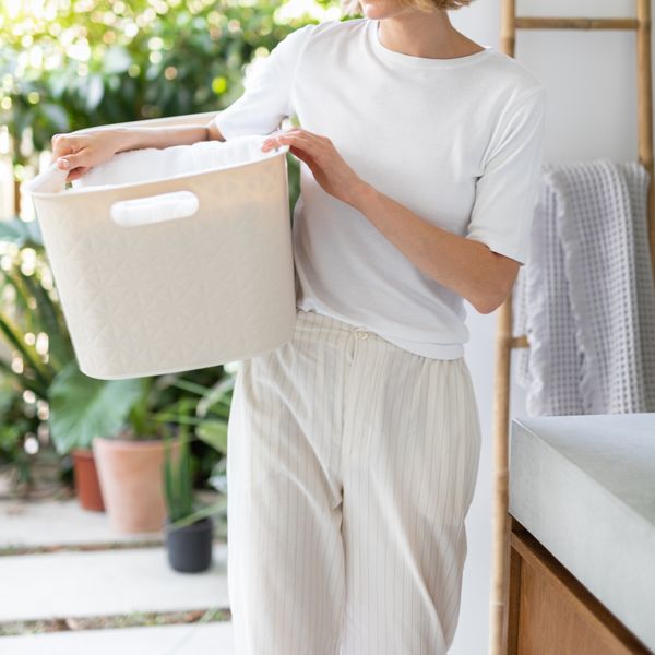 ちどり産業 バスケット PEバスケット 幅36×奥行26×高さ20cm 収納