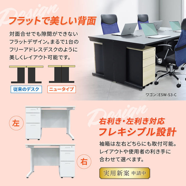 Netforce ナッツ 両袖机 2段×2段 幅1400mm ホワイト×ナチュラル LRD 