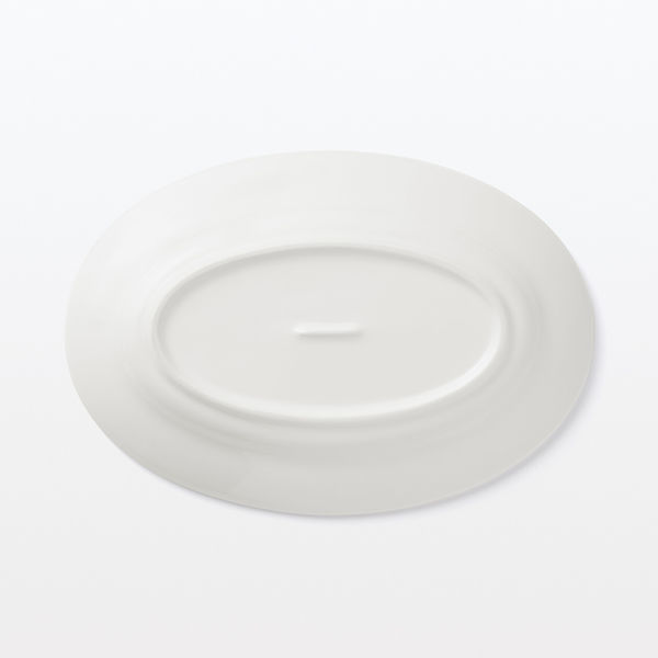 無印良品 磁器 リムオーバル皿 中 白 約24×16cm 1セット
