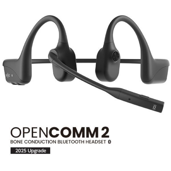 ブルートゥースイヤホン 耳かけ型 骨伝導 OpenComm2(2025) Black