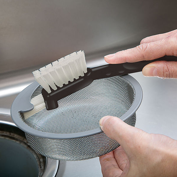 排水口洗い 排水口・三角コーナー洗いに 先端ブラシが底まで届く