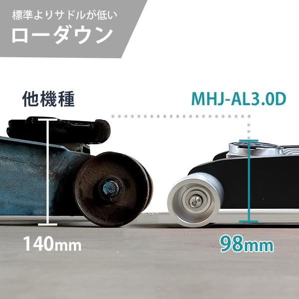 ミナト電機工業 アルミ製ローダウンジャッキ 3t MHJ-AL3.0D 1個