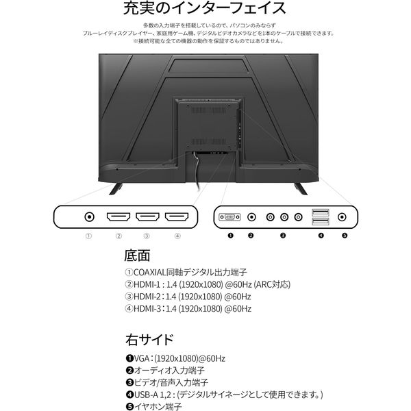 JAPANNEXT 49インチ ワイド液晶モニター 3年保証 JNーIPS49FーU