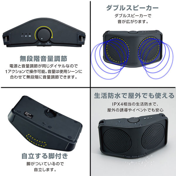 キングジム ハンズフリー拡声器 HFLS10-DG 1台 - アスクル