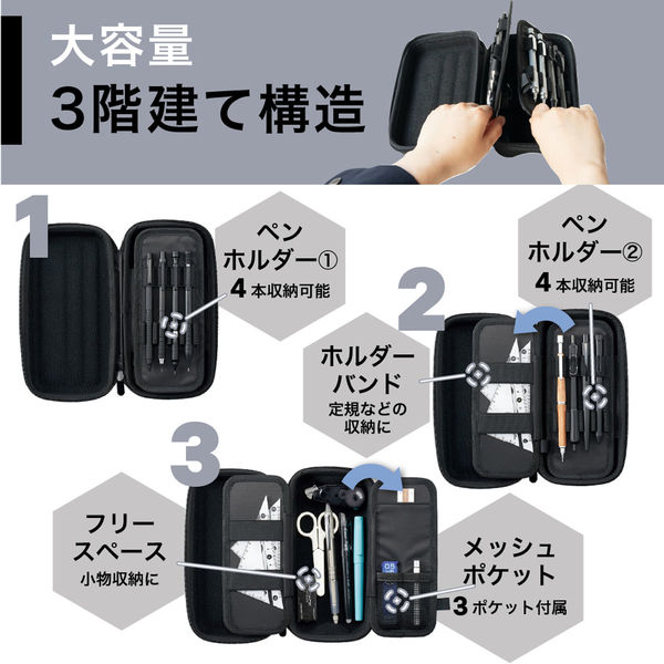 リヒトラブ リヒト XCOA ハードシェルペンケース 筆箱 ペンポーチ