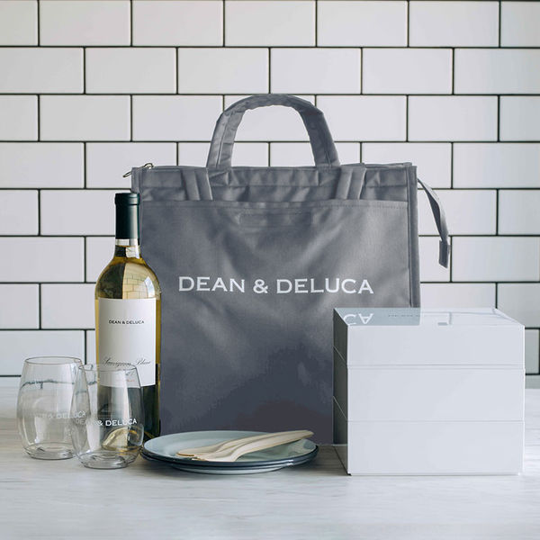 Mサイズ　DEAN & DELUCA グレー クロッシェバッグ 本日限定価格】DEAN&DELUCA クロッシェバスケットバッグM グレー