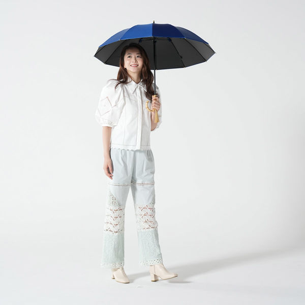 SMV JAPAN 【日傘】12本骨遮光ショート 江戸 晴雨兼用 紺青 SMV-41958