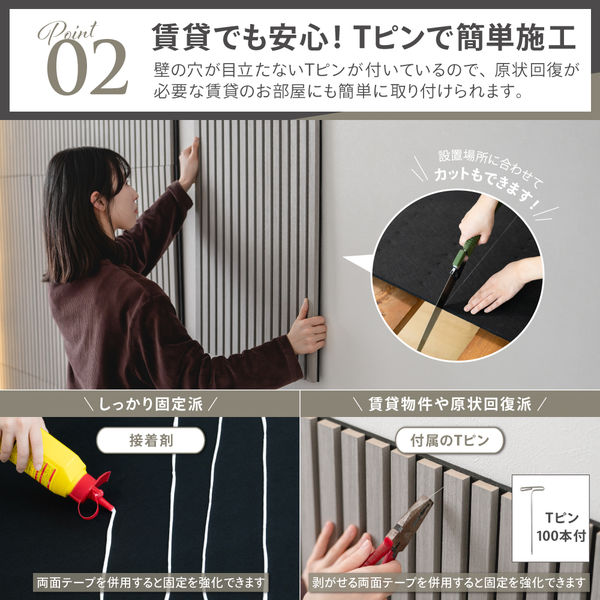 武田コーポレーション 木目調吸音パネル8060LGY 3枚入 LN-H