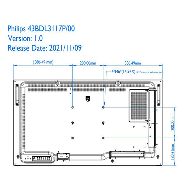 【新品未開封品】PHILIPS 43インチデジタルサイネージ 1101-0001 屋内用液晶デジタルサイネージ43インチ（3年保証