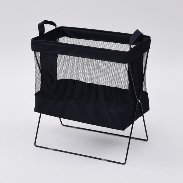 YAMAZEN 【荷物入れ】メッシュバスケット ハイタイプ M 折りたたみ