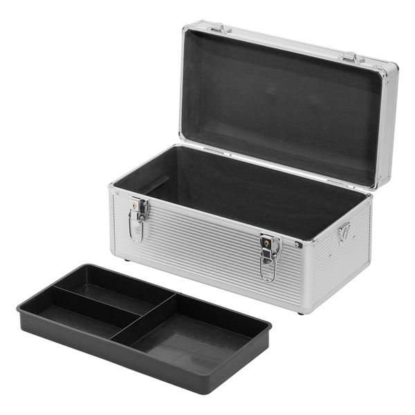 JEJアステージ アルミツールボックス トレー付 ALーB365 シルバー 1個