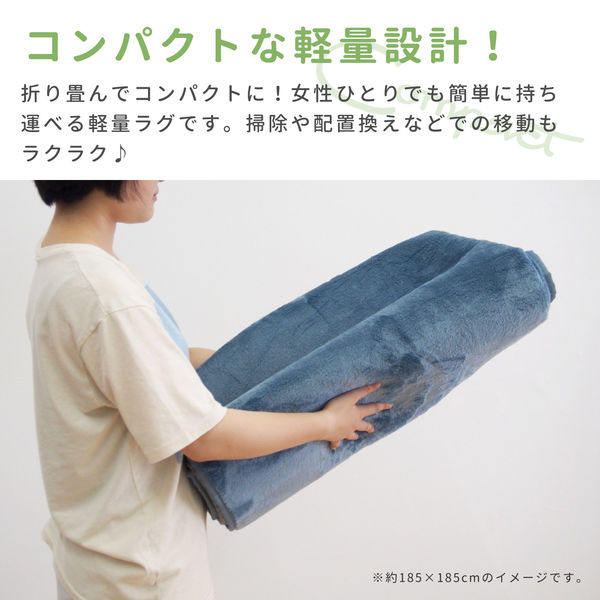 萩原 メレンゲタッチの洗えるコンパクトラグ 1850×1850mm アイボリー 240620507 1枚（直送品）