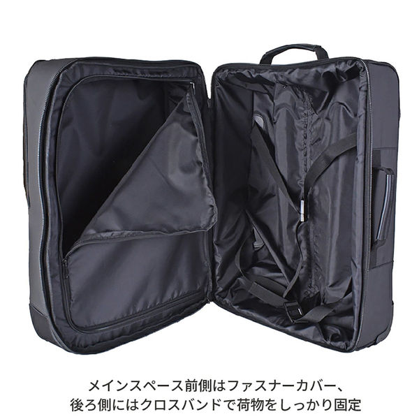 スワン Number ソフトキャリーバッグ 45L ブラック/シルバー 61001 1個