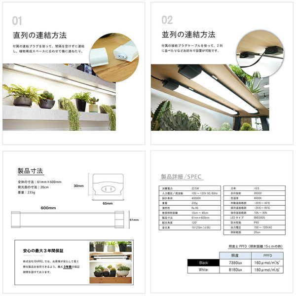 BARREL SHELF GROW SLIM シェルフグロウスリム ブラック 22.5W 316181 1個（直送品）