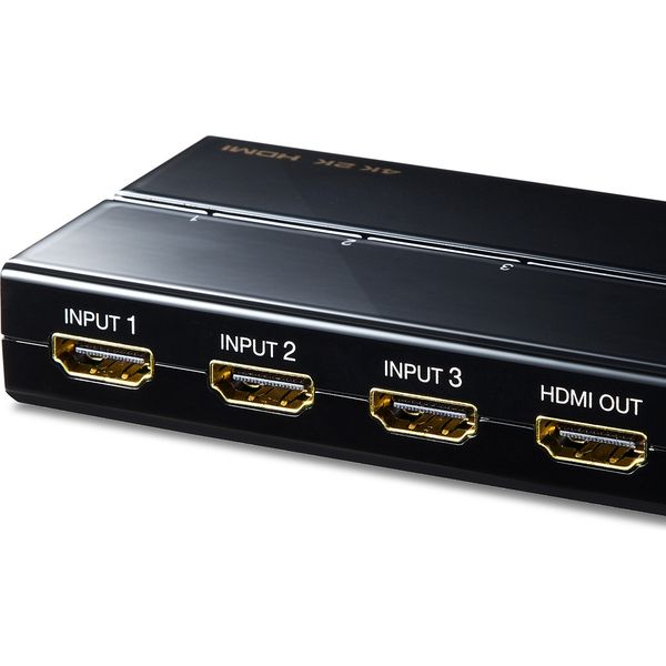 サンワダイレクト HDMIセレクター（4K対応・3入力1出力・リモコン付・PS4対応・自動切り替えなし・電源不要・USB給電ケーブル付） 1個（直送品）  - アスクル