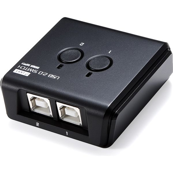 サンワダイレクト USB切替器 2台用（手動・USB2.0・プリンタ・外付けHDD・ワイヤレスキーボード/マウス対応） 400-SW020 1個（直送品）  - アスクル