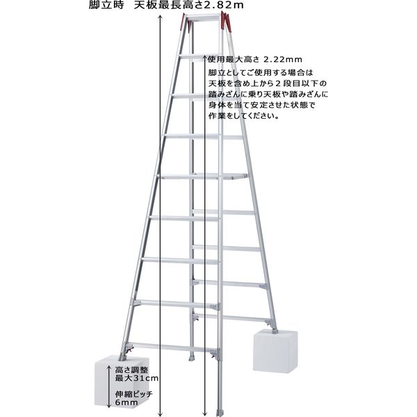 長谷川工業 伸縮脚立 RYZ-27b（直送品）