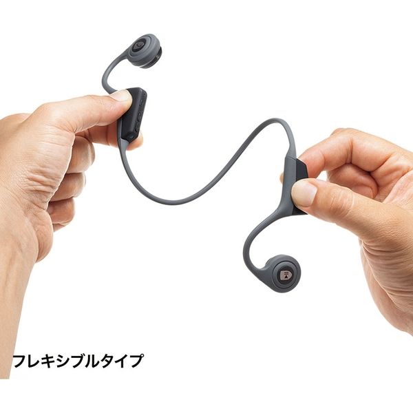 サンワサプライ Bluetooth骨伝導ヘッドセット IPX5防水機能 MM-BTSH51GY