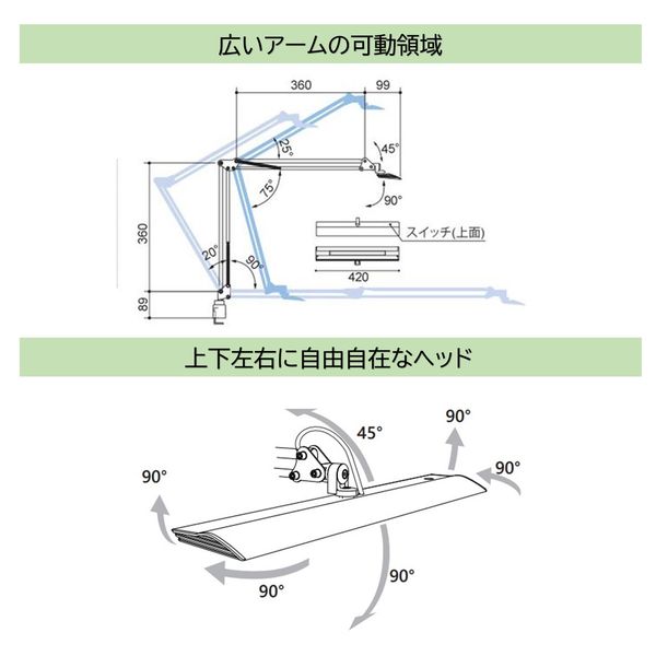 山田照明 LEDデスクライト ゼットライト ブラック Z-10R B 1台 - アスクル