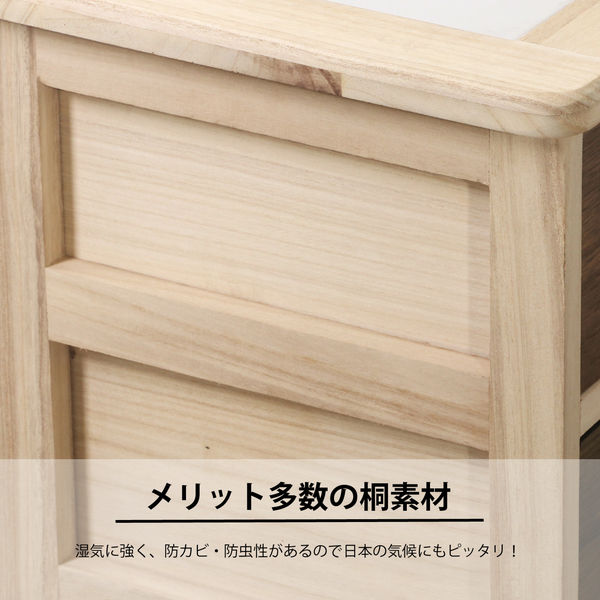 不二貿易 シンクエ2 カラフルチェスト 5段 桐製 幅400×奥行300