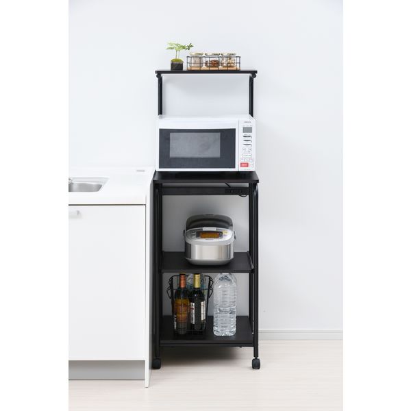 山善 YAMAZEN レンジラック 幅480×奥行410×高さ1410mm ダークブラウン