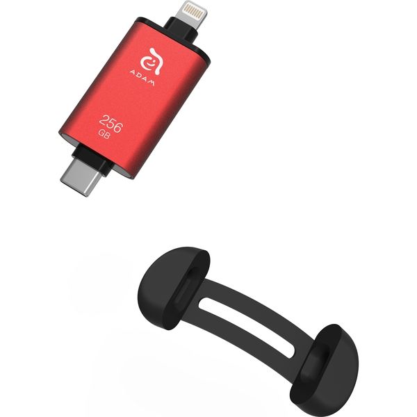 ADAM elements iKlips C Lightning USBメモリ 256GB レッド