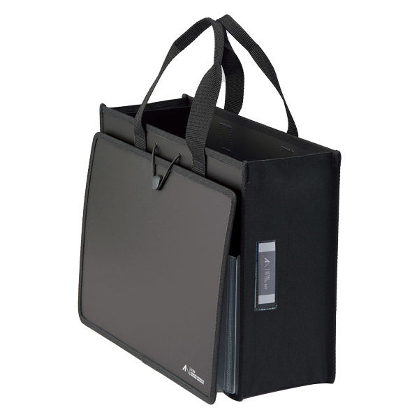 まとめ LIHITLAB フラットポーチ M A-7767-24 ブラック〔×5セット〕