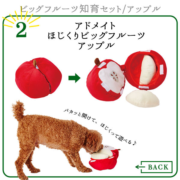 ADD MATE 犬用 ビッグフルーツ知育セット 1歳～＜極上たまごボーロ かぼちゃ風味 国産 50g+アップル＞ペティオ おやつ アスクル