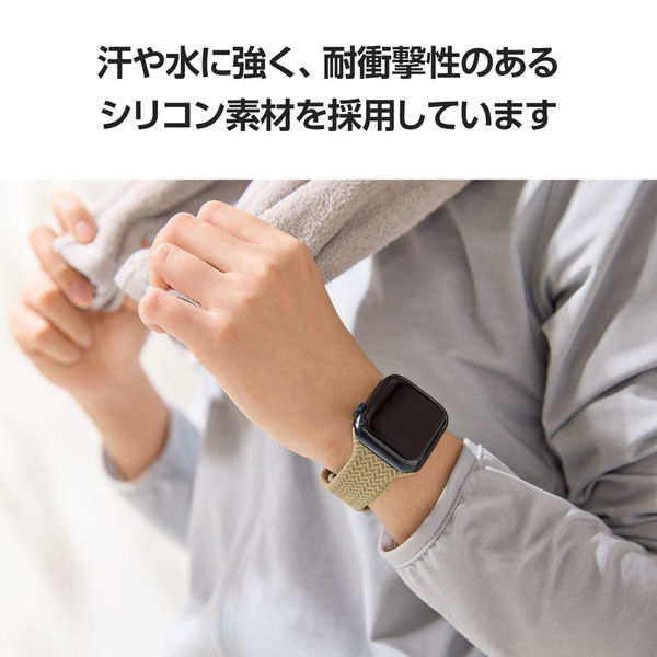 コンパチブル Apple Watch バンド ブレイデッドソロループ 編組バンド 通気性 防汗 少く 取付