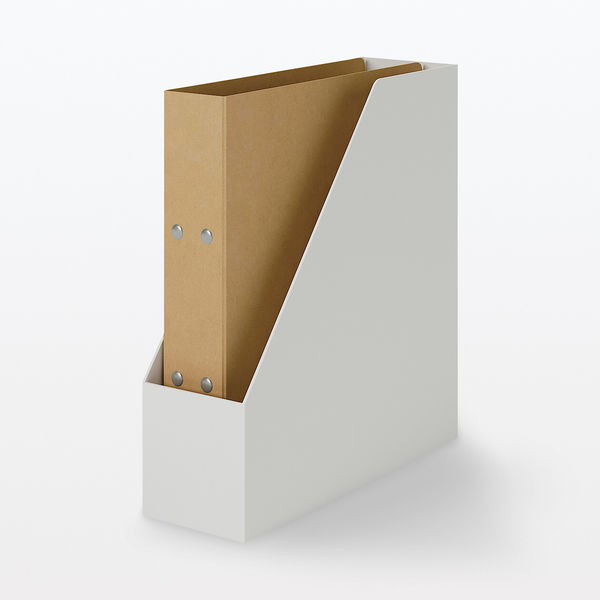 無印良品 再生ポリプロピレン入りスタンドファイルボックス ホワイトグレー 1セット（5個） 良品計画