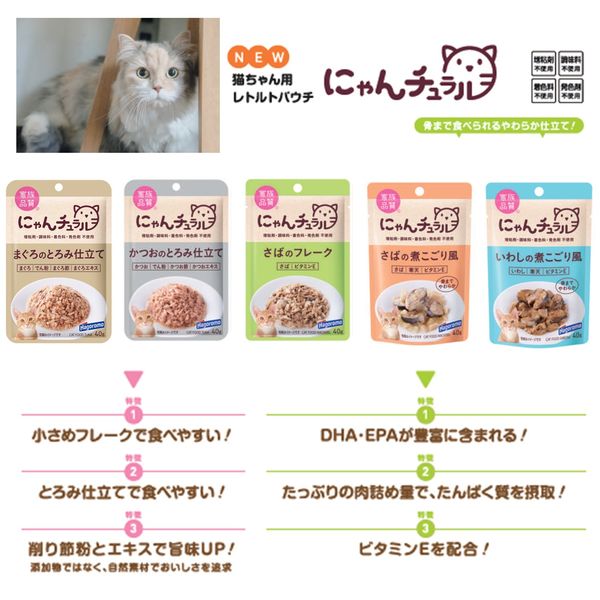 にゃんチュラル かつおのとろみ仕立て 国産 40g 6袋 はごろもフーズ キャットフード パウチ - アスクル