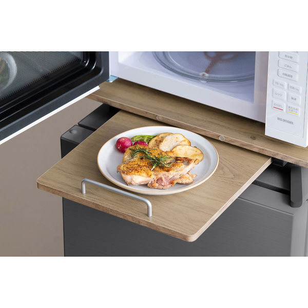 アイリスオーヤマ 冷蔵庫上ラック ブラック/アッシュブラウン RUR-480R