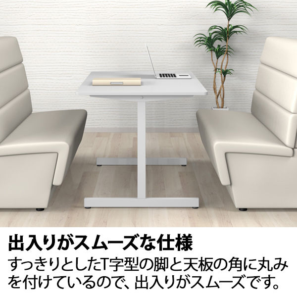 サンテック T字脚テーブル 幅1400×奥行800×高さ720mm ホワイト天板