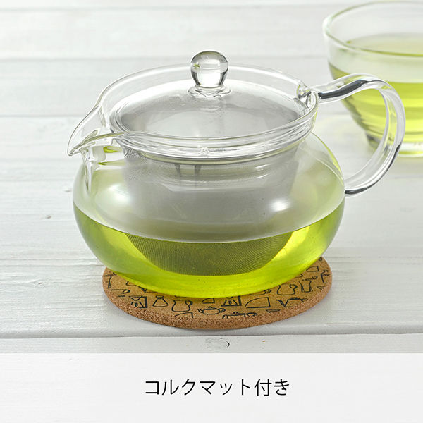HARIO (ハリオ) 茶茶急須 丸 450ml コルクマット付 CHJMN-45-T