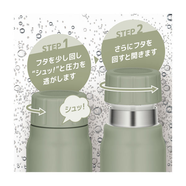 サーモス（THERMOS）保冷炭酸飲料ボトル カーキ 750ml FJK-750 KKI 1個 アスクル